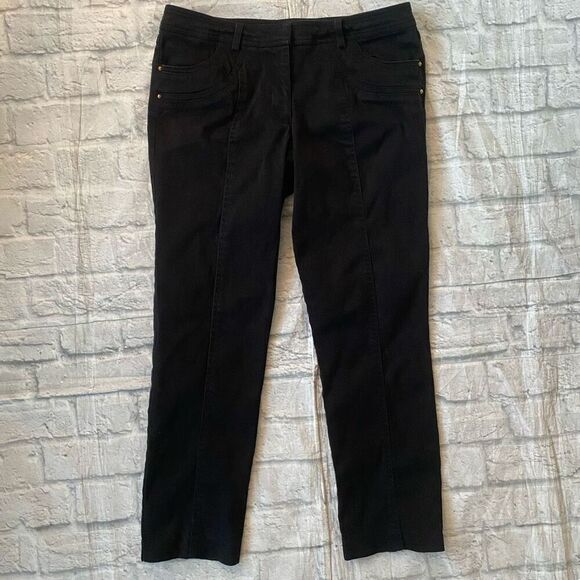 Cache women 8 cotton blend crop ankle pants black - Picture 1 of 11